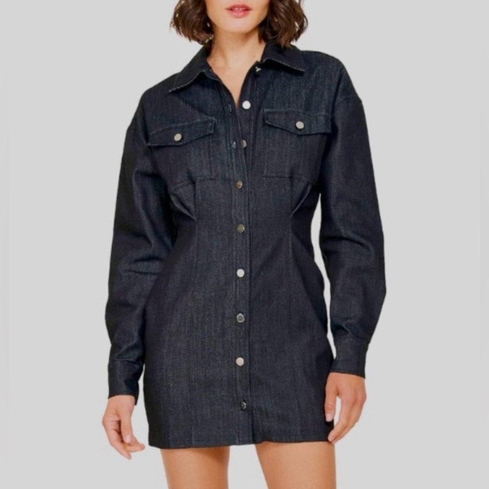 Denim Button-Up Dress